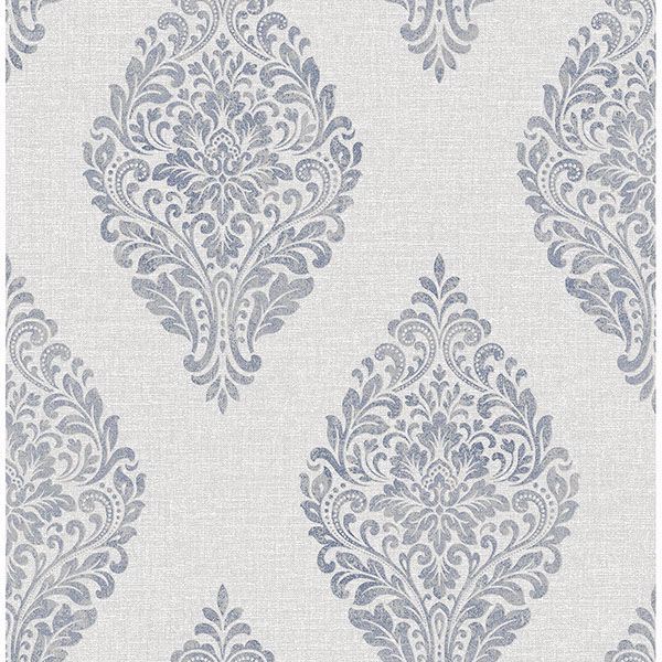 pascale-light-grey-medallion-wallpaper-york-wallcoverings-2834-25044 - York Wallcoverings Wallpaper
