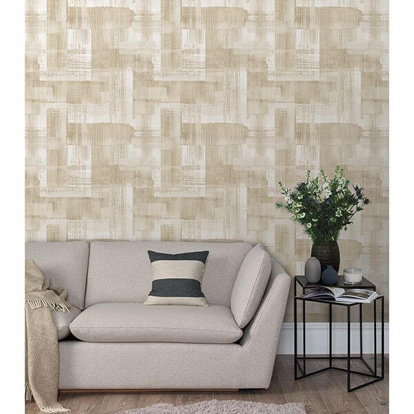 trosa-beige-brushstroke-wallpaper-york-wallcoverings-2889-25229 - York Wallcoverings Papel pintado