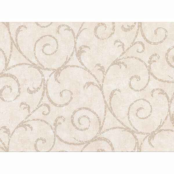 Sansa Cream Plaster Scroll Wallpaper - York Wallcoverings - 2830-2735 - York Wallcoverings Wallpaper