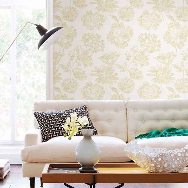 Folia Beige Floral Wallpaper - York Wallcoverings - 2901-25417 - York Wallcoverings Wallpaper
