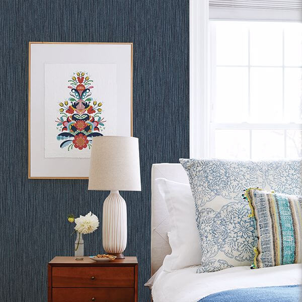 raffia-thames-blue-faux-grasscloth-wallpaper-york-wallcoverings-2901-25423 - York Wallcoverings Papel pintado