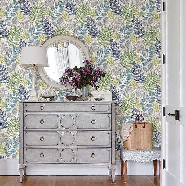 palomas-multicolor-botanical-wallpaper-york-wallcoverings-2901-87504 - York Wallcoverings Papel pintado