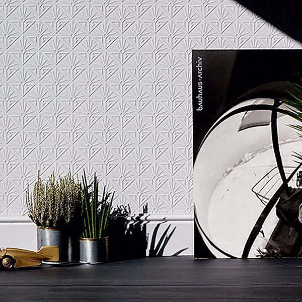 deco-paradiso-white-luxury-vinyl-paintable-wallpaper-york-wallcoverings-rd576 - York Wallpaper Wallpaper
