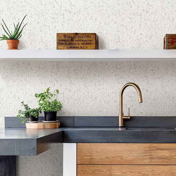 Guri White Faux Concrete Wallpaper - York Wallcoverings - 2908-25318 - York Wallcoverings Wallpaper