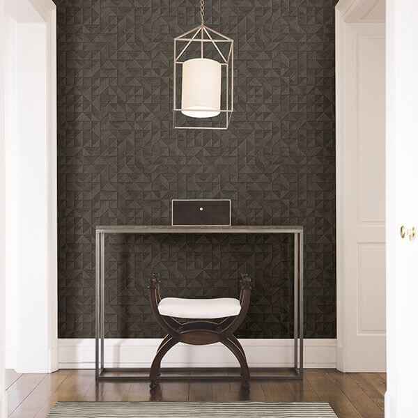 Gallerie Dark Brown Geometric Wood Wallpaper - York Wallcoverings - 2908-25326 - York Wallcoverings Wallpaper