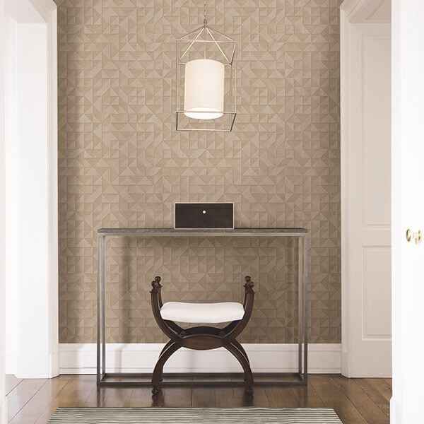 Gallerie Beige Geometric Wood Wallpaper - York Wallcoverings - 2908-25328 - York Wallcoverings Wallpaper
