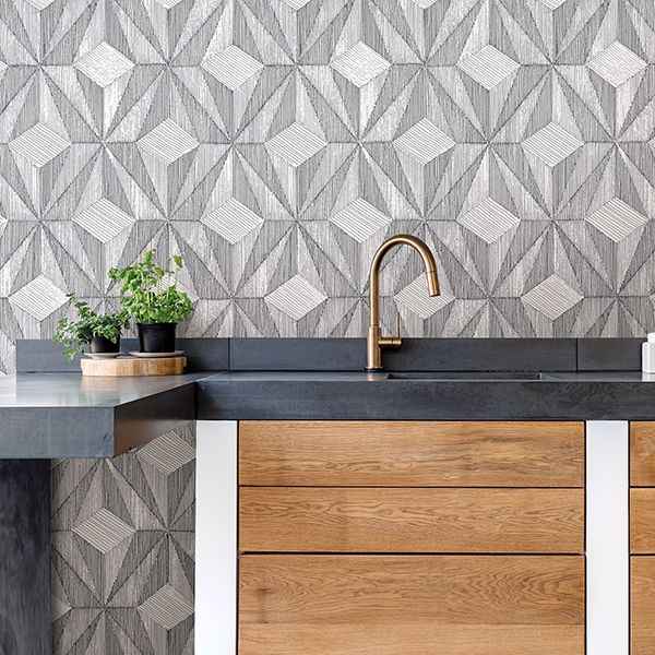 Paragon Black Geometric Wallpaper - York Wallcoverings - 2908-87101 - York Wallcoverings Wallpaper
