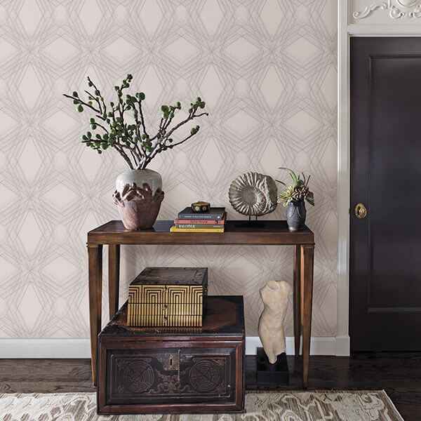 Relativity Off White Geometric Wallpaper - York Wallcoverings - 2908-87105 - York Wallcoverings Wallpaper