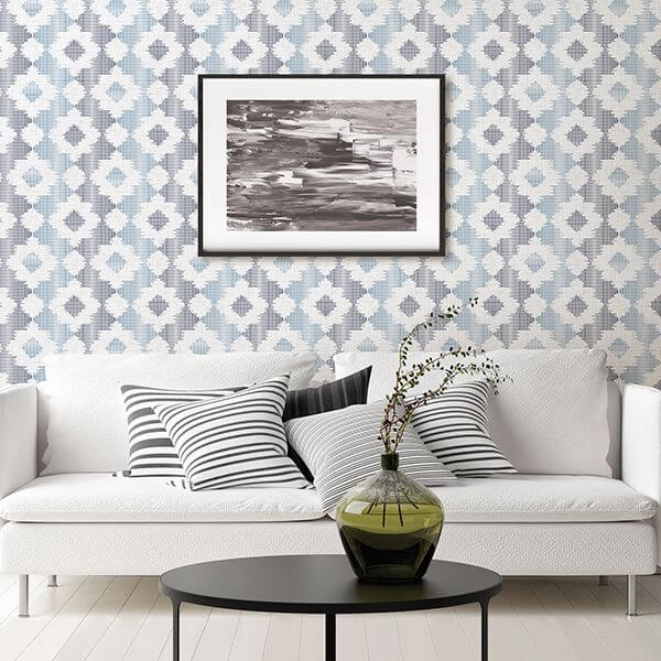babylon-blue-abstract-floral-wallpaper-york-wallcoverings-2902-25521 - York Wallcoverings Wallpaper