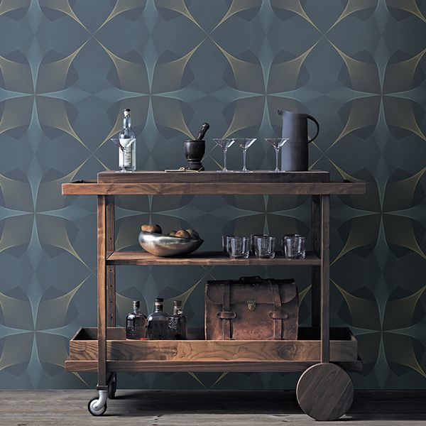 radius-navy-geometric-wallpaper-york-wallcoverings-2902-25526 - York Wallcoverings Wallpaper