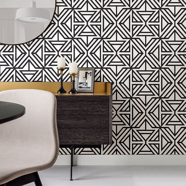 helios-black-geometric-wallpaper-york-wallcoverings-2902-25553 - York Wallcoverings Wallpaper
