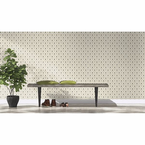 ruhlmann-cream-fan-wallpaper-york-wallcoverings-rh433210 - York Wallcoverings Wallpaper