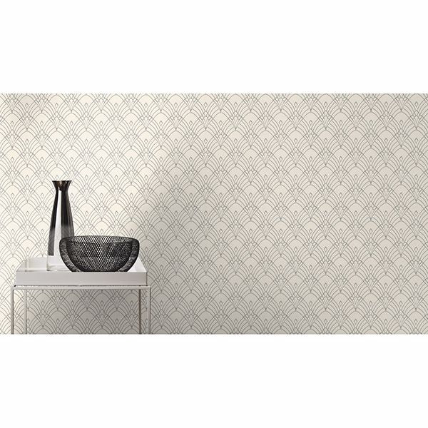 rooney-white-fan-wallpaper-york-wallcoverings-rh433937 - York Wallcoverings Wallpaper