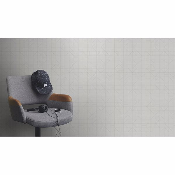 teague-silver-geometric-wallpaper-york-wallcoverings-rh610741 - York Wallcoverings Wallpaper