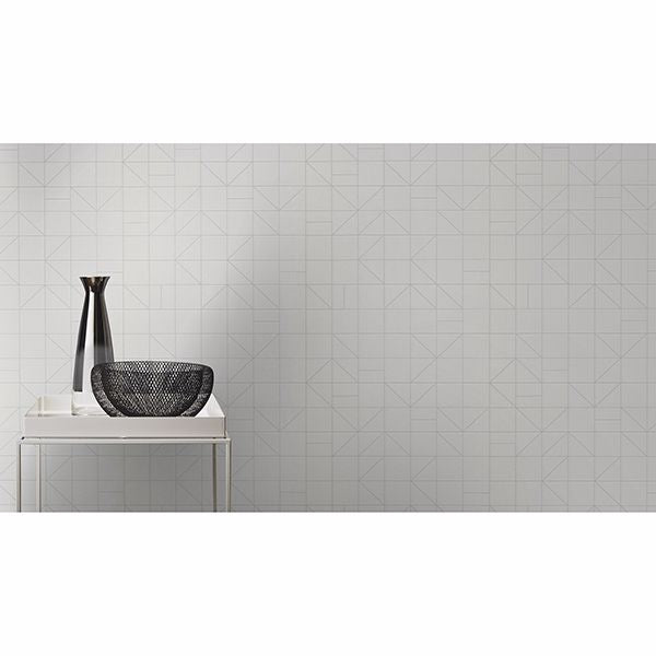 teague-silver-geometric-wallpaper-york-wallcoverings-rh610741 - York Wallcoverings Wallpaper