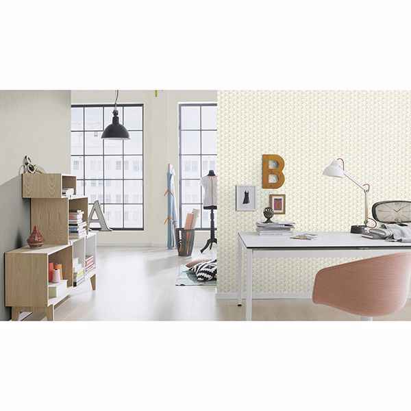 Lanux Off White Fan Wallpaper - York Wallcoverings - RH611533 - York Wallcoverings Wallpaper