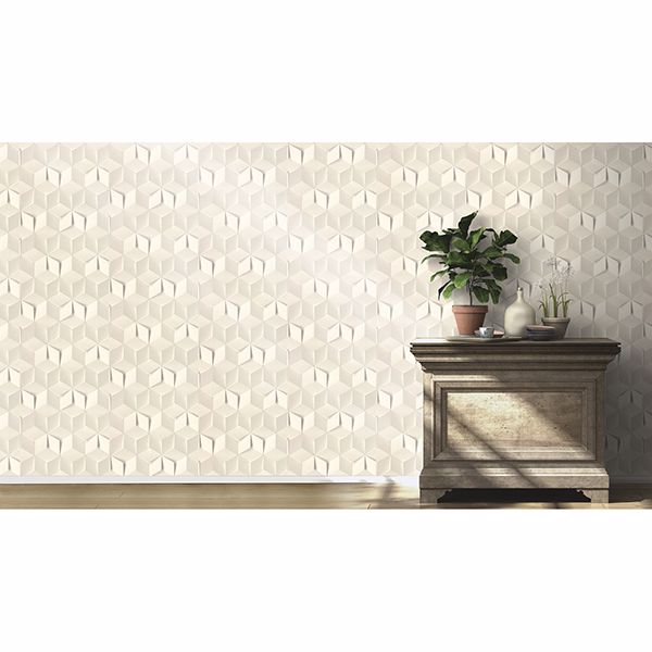 catteau-off-white-cube-wallpaper-york-wallcoverings-rh622331 - York Wallcoverings Wallpaper