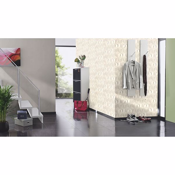 catteau-off-white-cube-wallpaper-york-wallcoverings-rh622331 - York Wallcoverings Wallpaper