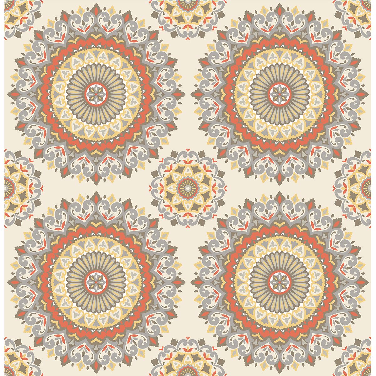 gemma-coral-boho-medallion-york-wallcoverings-1014-001803 - York Wallcoverings Wallpaper