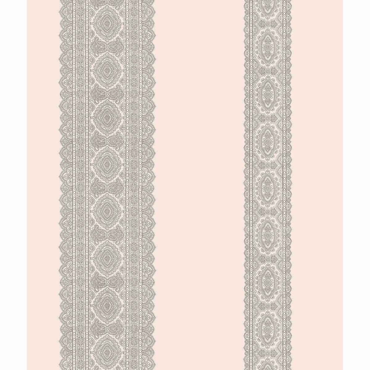 Brynn Grey Paisley Stripe Wallpaper - York Wallcoverings - 1014-001835