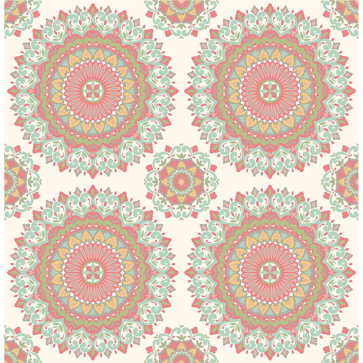 gemma-aqua-boho-medallion-york-wallcoverings-1014-001801 - York Wallcoverings Wallpaper