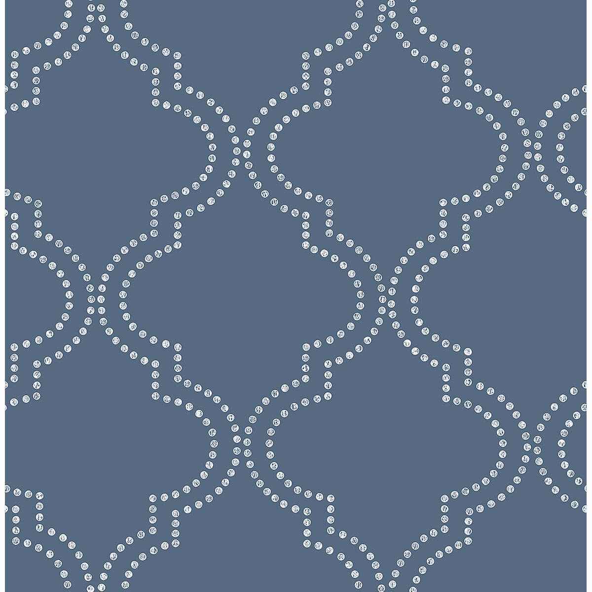 Tetra Blue Quatrefoil Wallpaper - York Wallcoverings - 2625-21803
