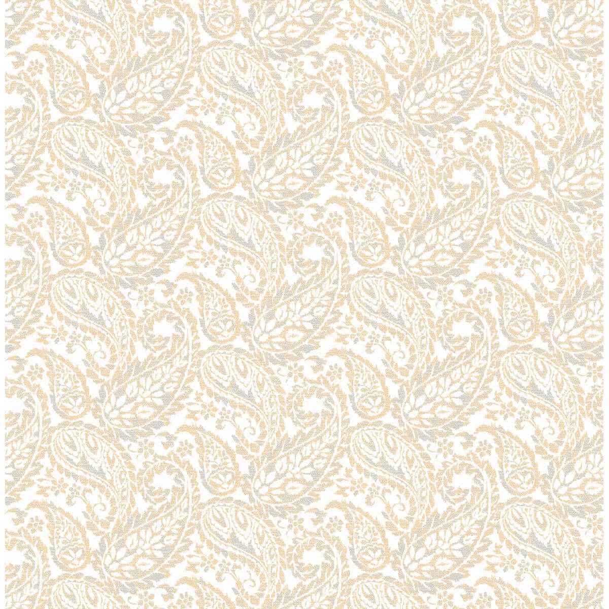 Adrian Honey Paisley Wallpaper - York Wallcoverings - 2657-22214