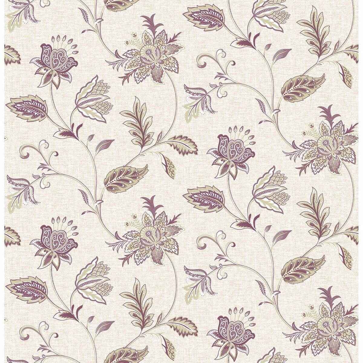 Georgette Burgundy Jacobean Wallpaper - York Wallcoverings - 2657-22208