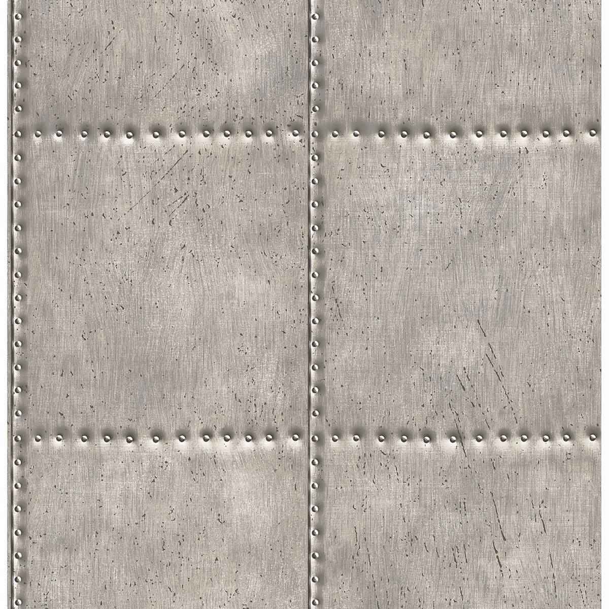 Silver Sheet Metal Wallpaper - York Wallcoverings - 2701-22343