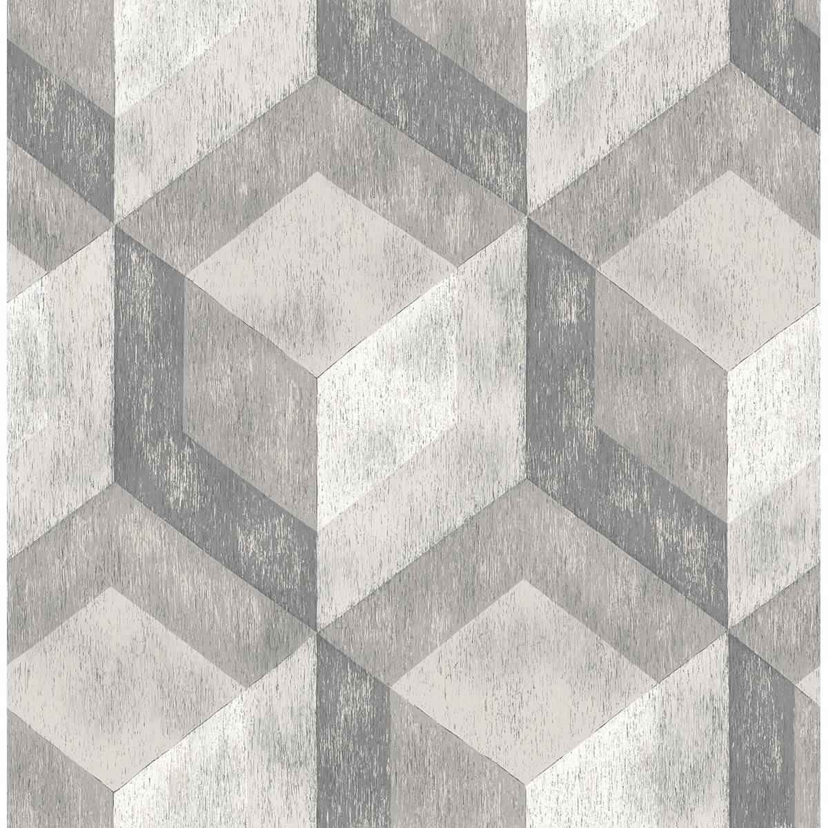 Ash Rustic Wood Tile Wallpaper - York Wallcoverings - 2701-22306 - York Wallcoverings Wallpaper