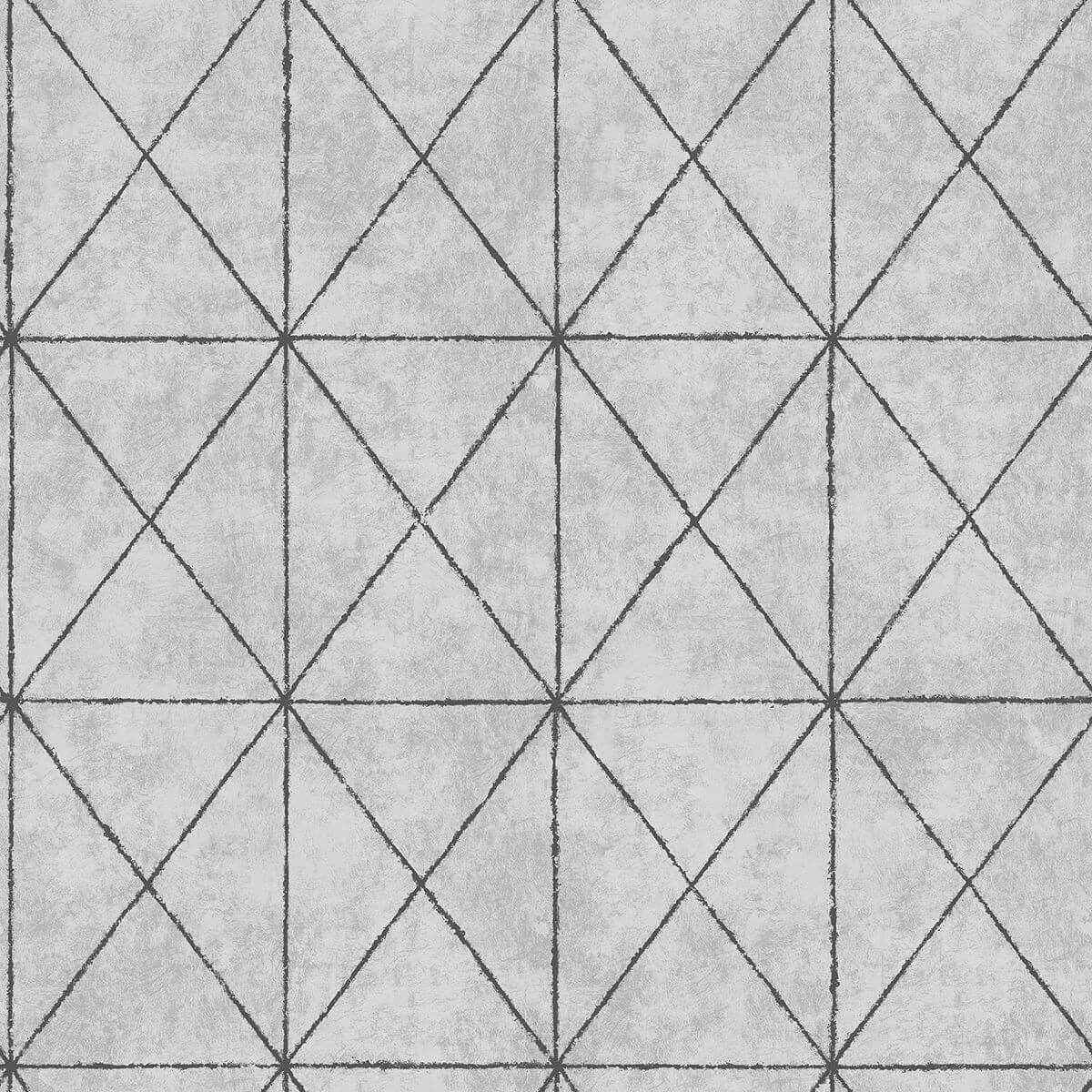 Intersection Silver Geometric Wallpaper - York Wallcoverings - 2697-78005