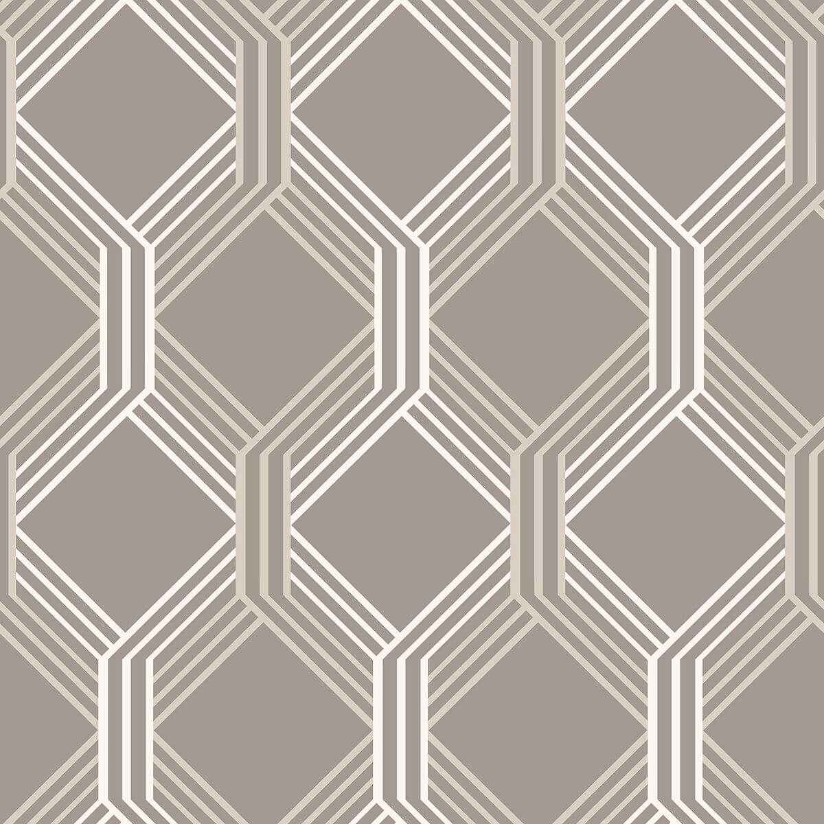 Linkage Brown Trellis Wallpaper - York Wallcoverings - 2697-78052