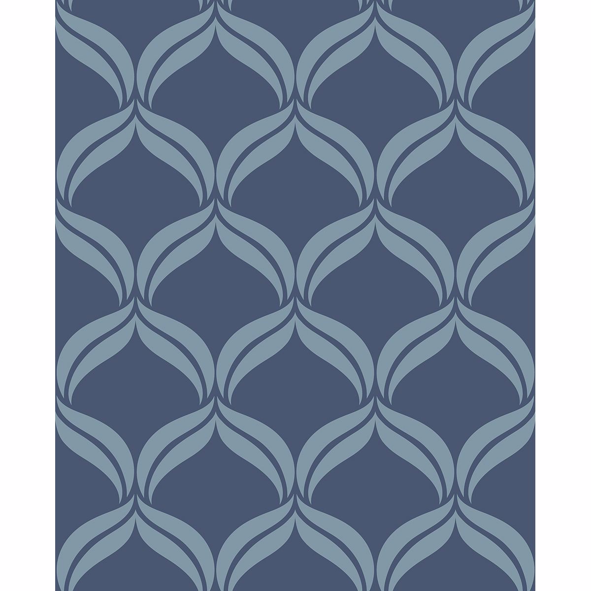 petals-blue-ogee-york-wallcoverings-2697-22648 - York Wallcoverings Wallpaper