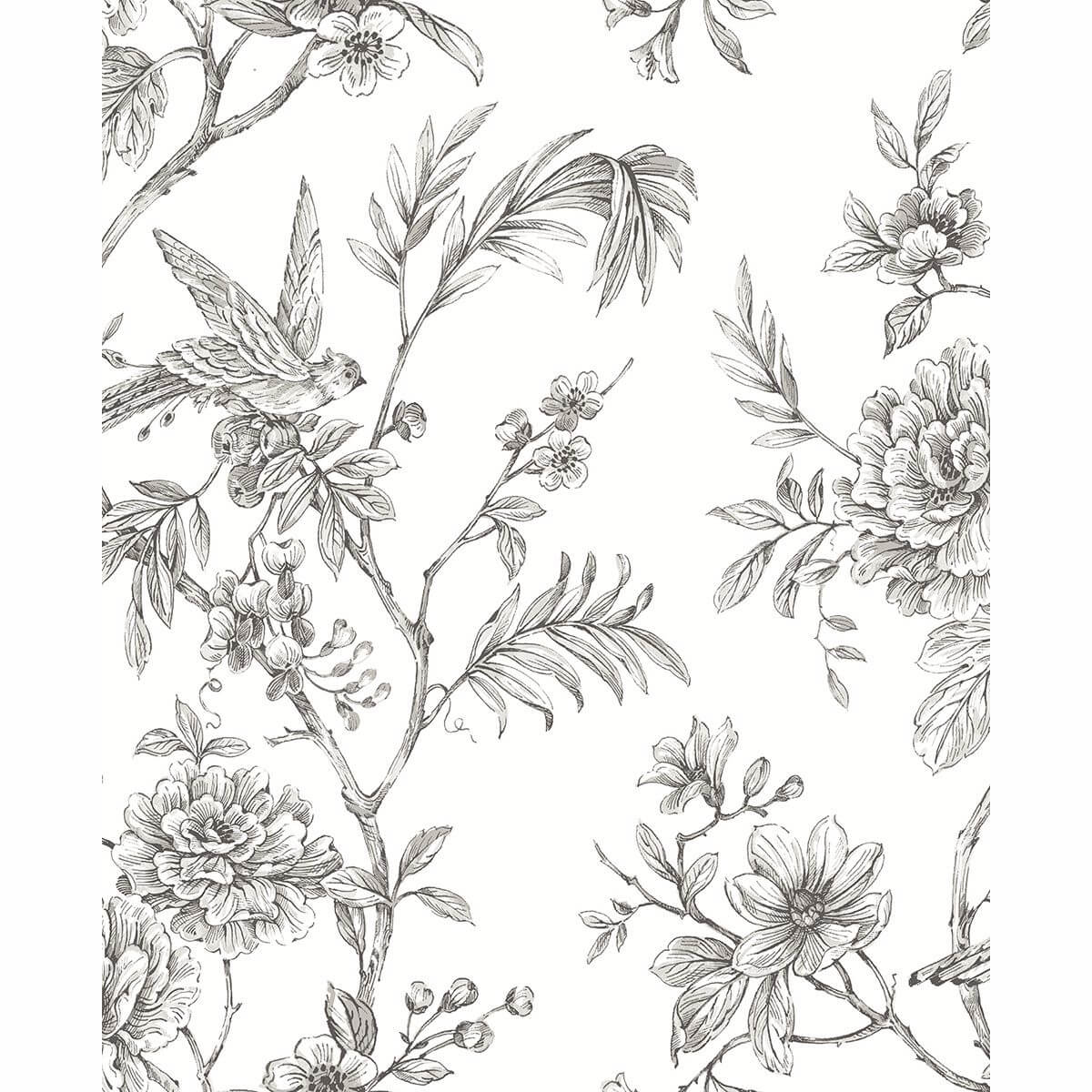 jessamine-grey-floral-trail-wallpaper-york-wallcoverings-2763-24237 - York Wallcoverings Papel pintado