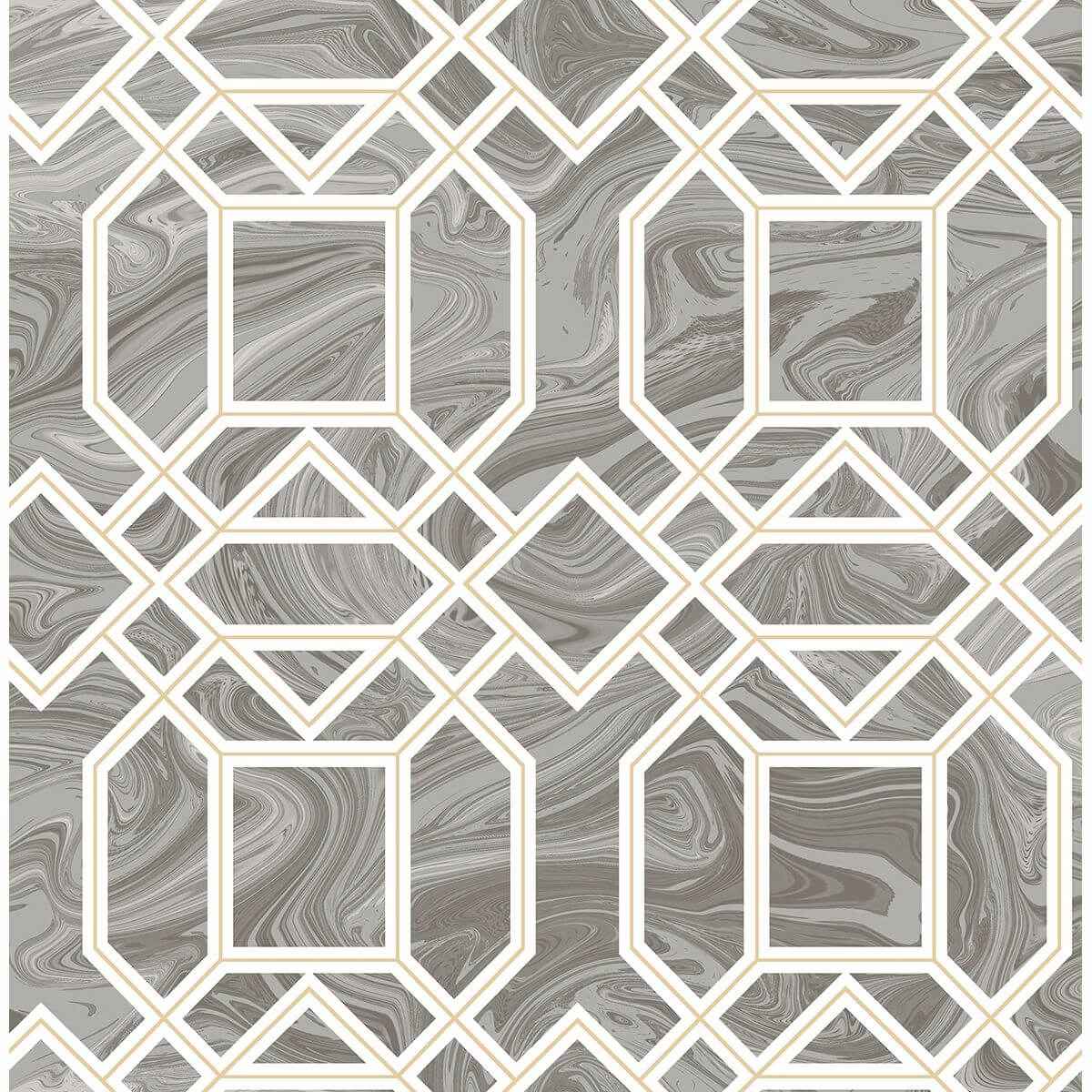 Daphne Grey Trellis Wallpaper - York Wallcoverings - 2763-24245