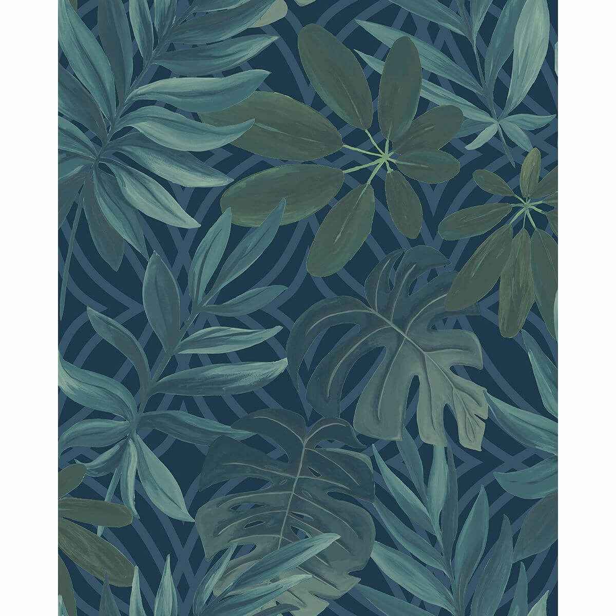 Nocturnum Blue Leaf Wallpaper - York Wallcoverings - 2763-24201 - York Wallcoverings Wallpaper