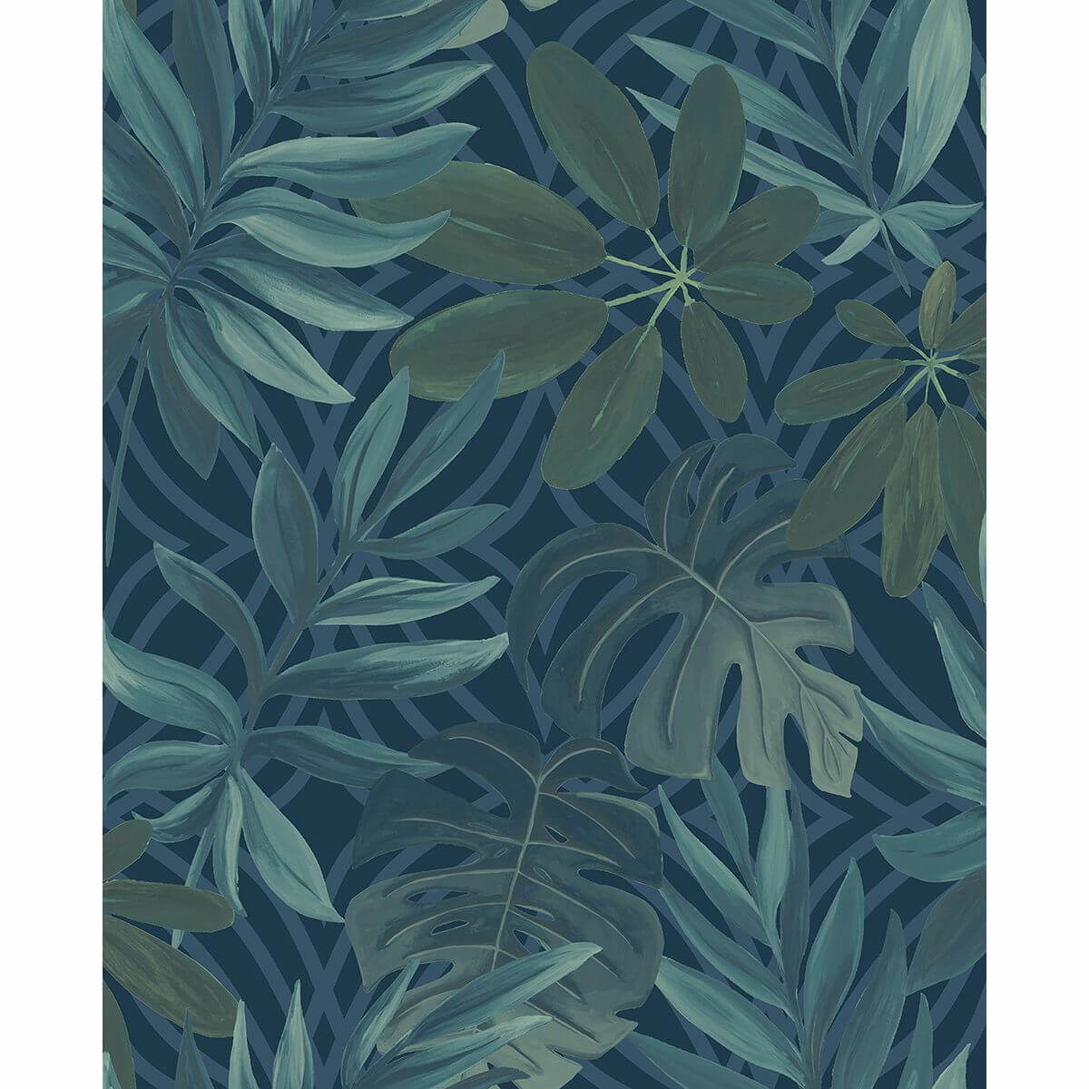 nocturnum-blue-leaf-wallpaper-york-wallcoverings-2763-24201 - York Wallcoverings Wallpaper