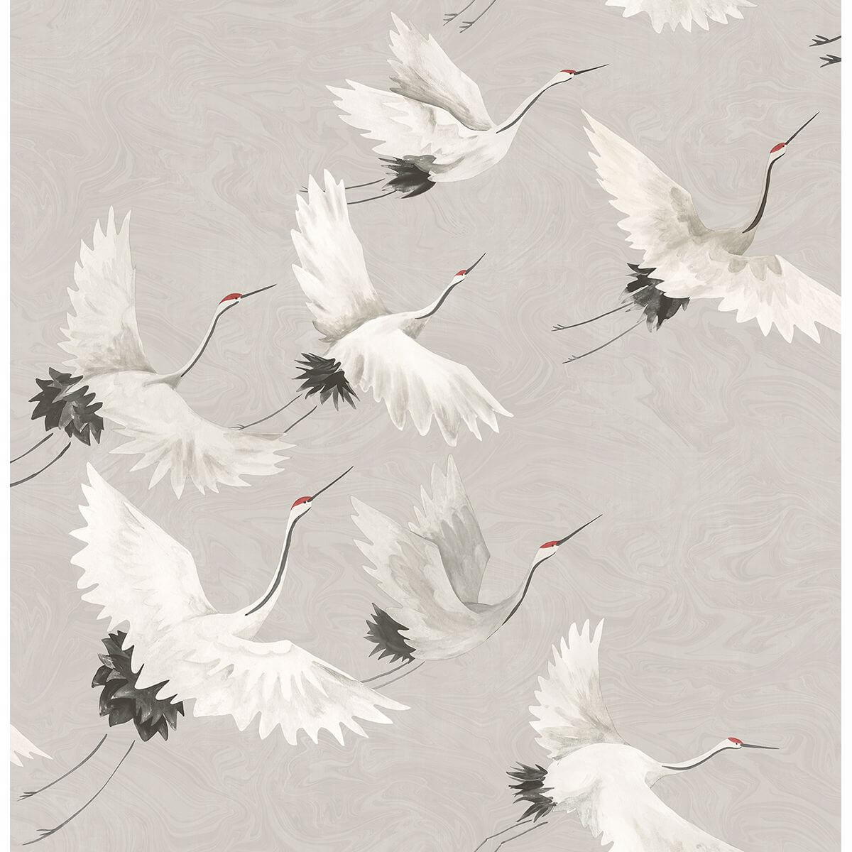 windsong-grey-crane-wallpaper-york-wallcoverings-2764-24304 - York Wallcoverings Papel pintado