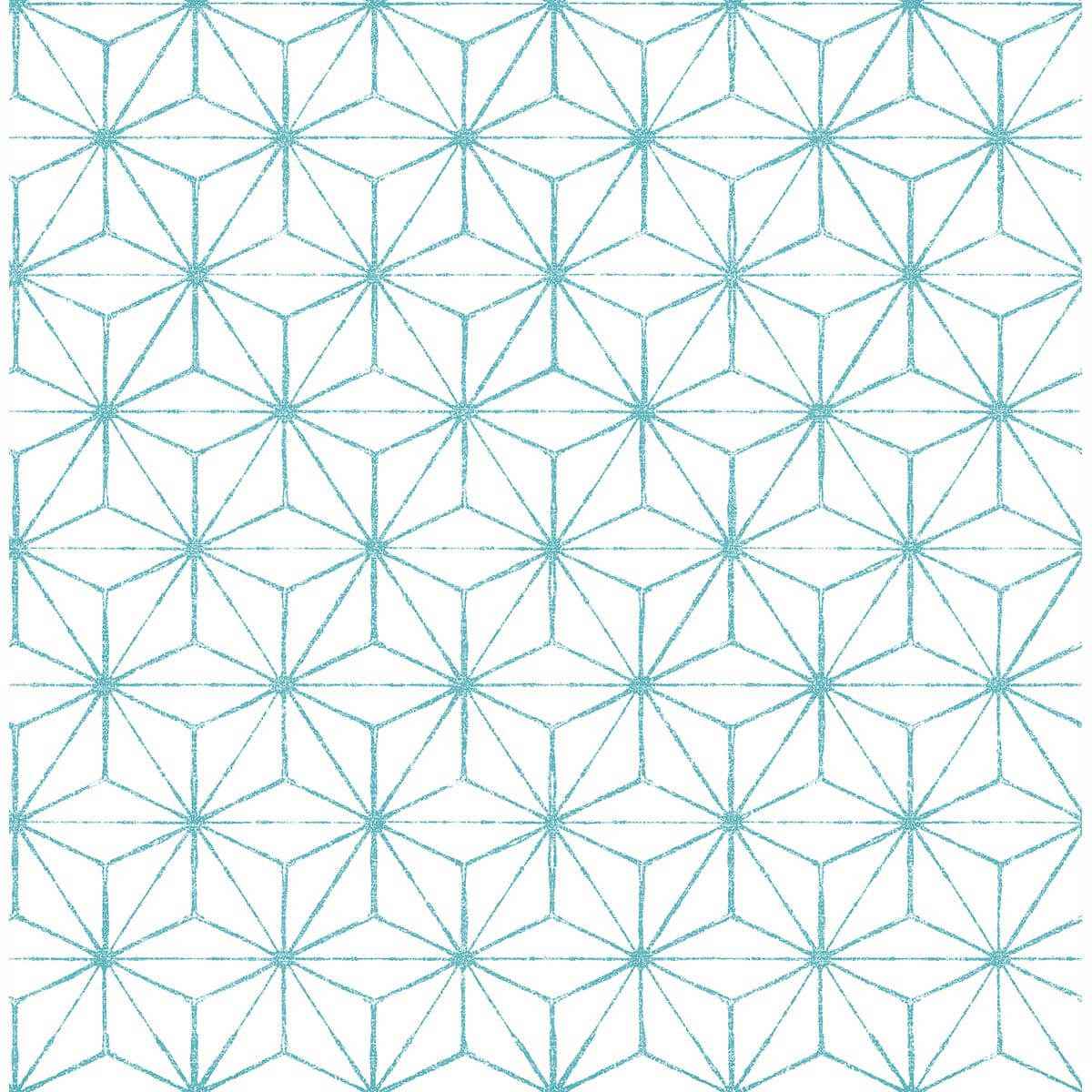 Orion Turquoise Geometric Wallpaper - York Wallcoverings - 2764-24311