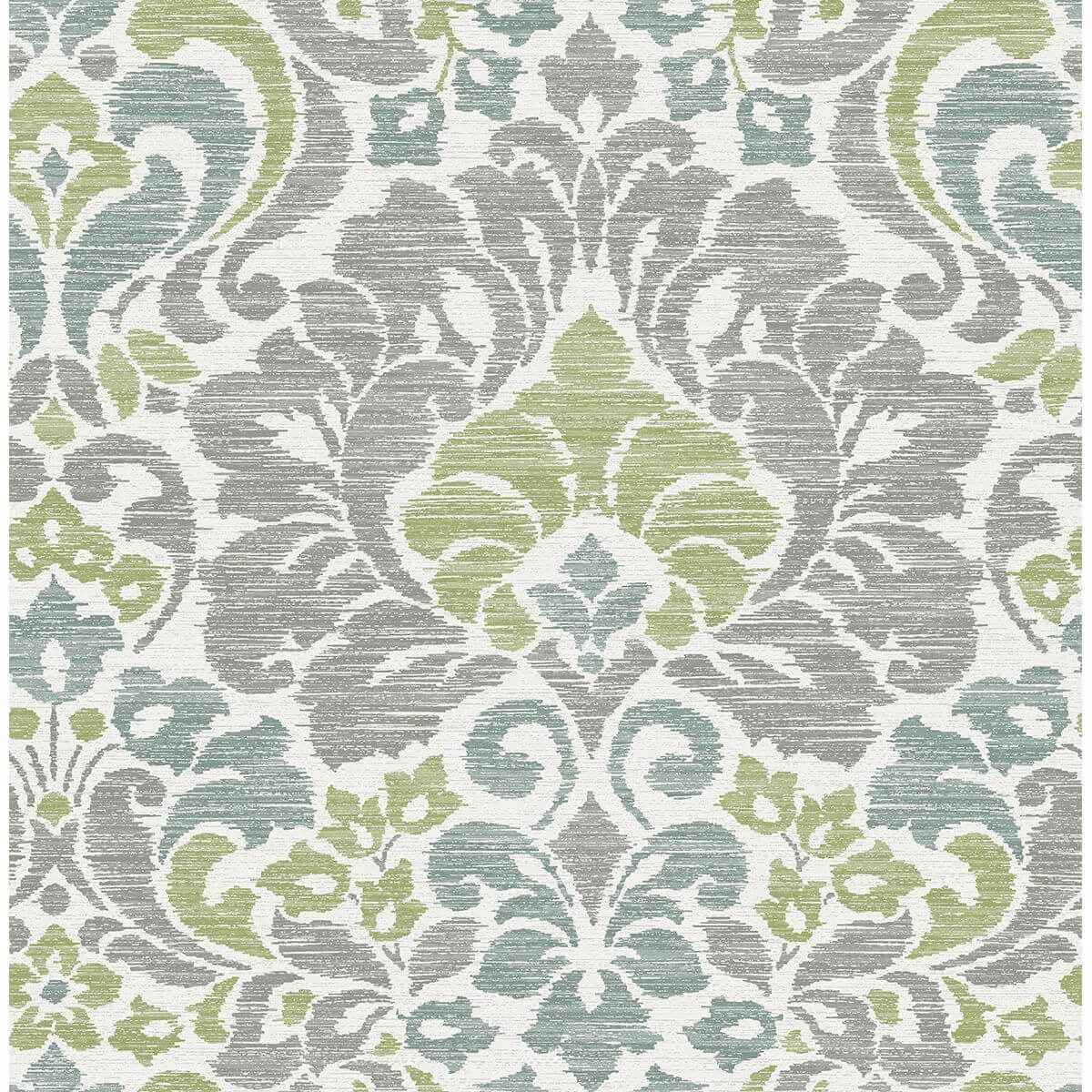 Garden of Eden Green Damask Wallpaper - York Wallcoverings - 2793-24733