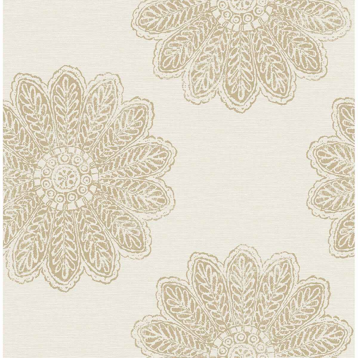 Sol Light Brown Medallion Wallpaper - York Wallcoverings - 2793-24745