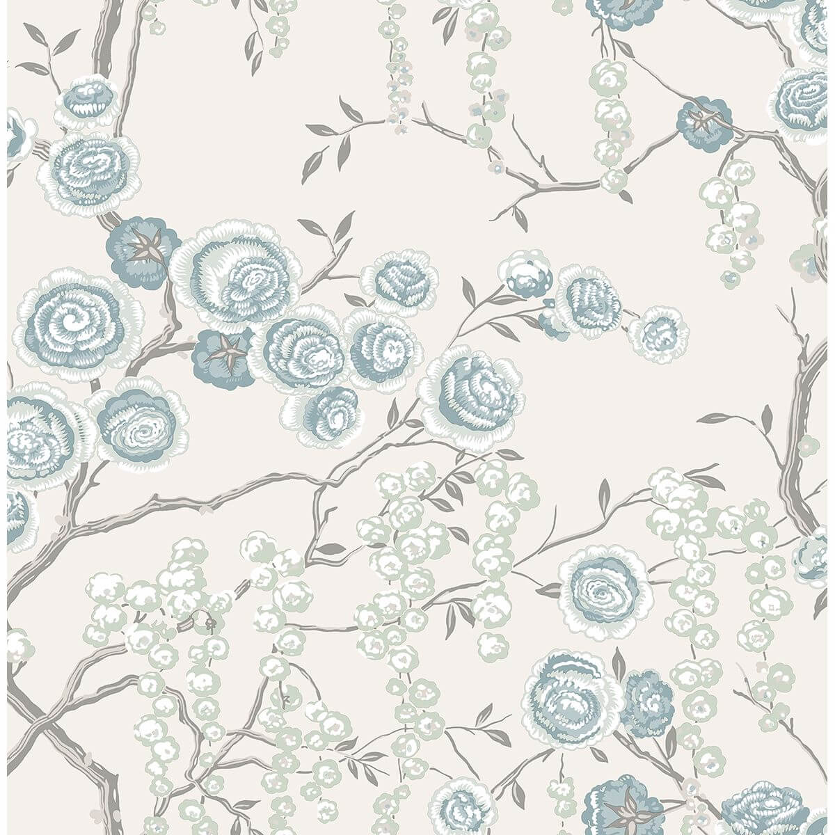 aqua-peony-tree-wallpaper-york-wallcoverings-2785-24832 - York Wallcoverings Papel pintado