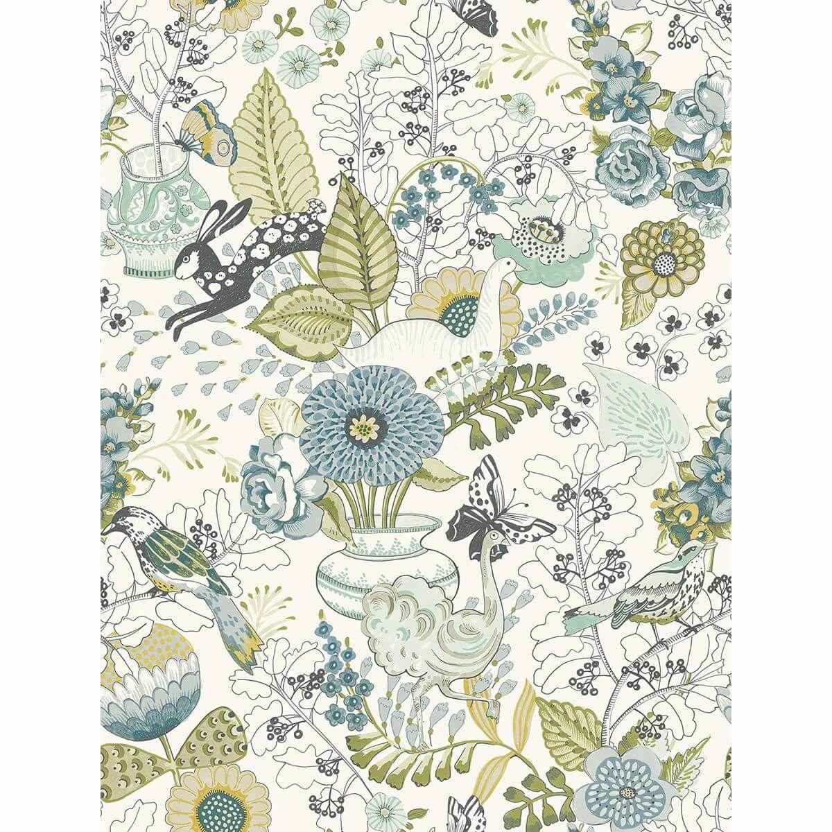 Whimsy Green Fauna Wallpaper - York Wallcoverings - 2821-12803 - York Wallcoverings Wallpaper