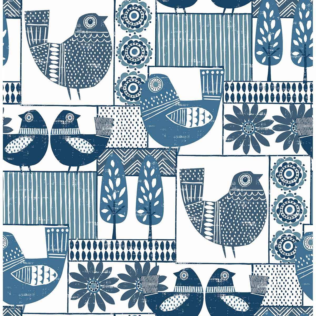 Hennika Blue Patchwork Wallpaper - York Wallcoverings - 2821-25113 - York Wallcoverings Wallpaper