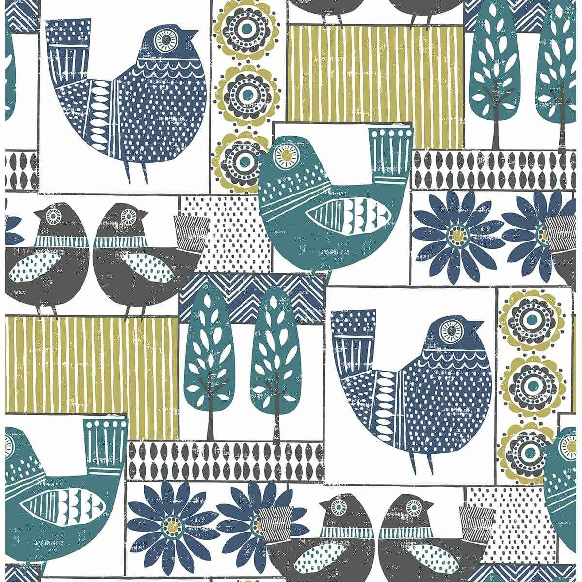 Hennika Multicolor Patchwork Wallpaper - York Wallcoverings - 2821-25114 - York Wallcoverings Wallpaper
