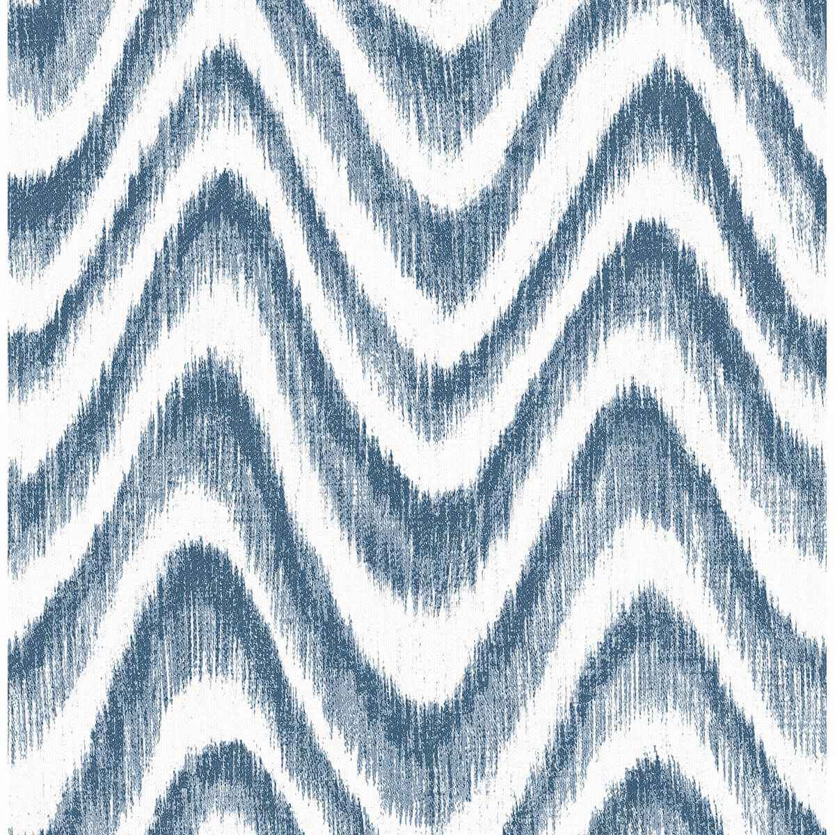 Bargello Blue Faux Grasscloth Wave Wallpaper - York Wallcoverings - 2901-25408
