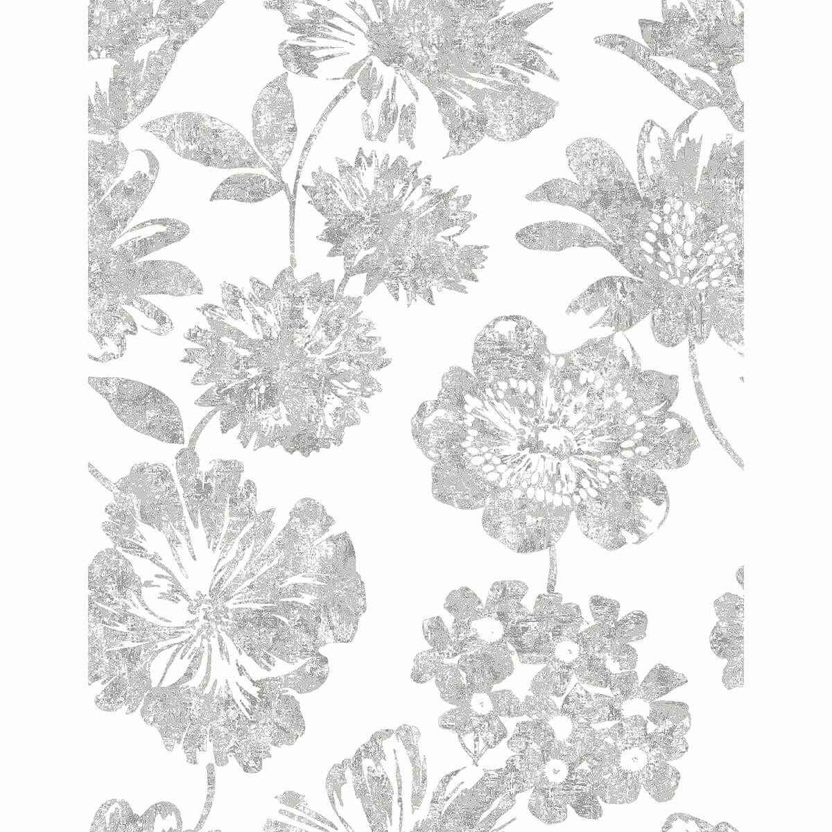 Folia Taupe Floral Wallpaper - York Wallcoverings - 2901-25416