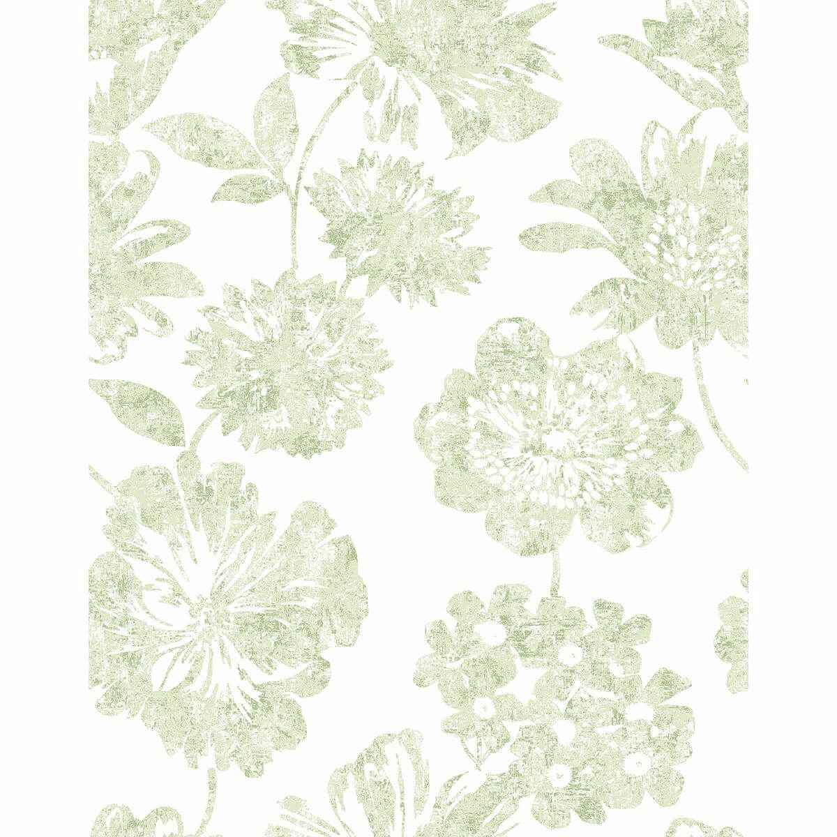 Folia Light Green Green Floral Wallpaper - York Wallcoverings - 2901-25419