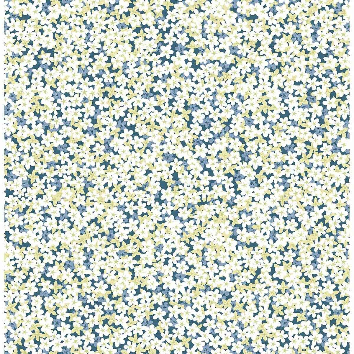 Giverny Blue Miniature Floral Wallpaper - York Wallcoverings - 2901-25445 - York Wallcoverings Wallpaper