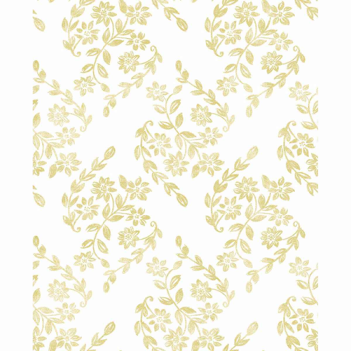 Arabesque Mustard Floral Trail Wallpaper - York Wallcoverings - 2901-25430